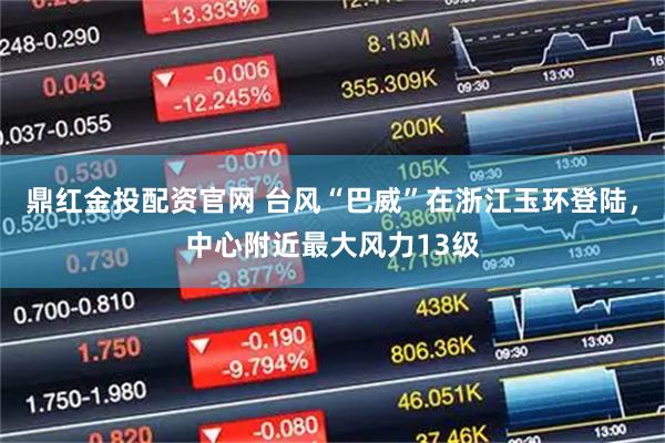 鼎红金投配资官网 台风“巴威”在浙江玉环登陆，中心附近最大风力13级